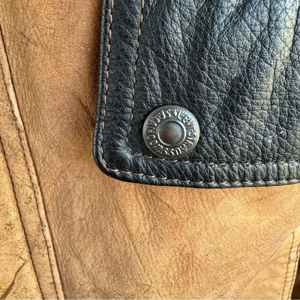 Levi's Vintage 90's Western Wear Men's Leather Bomber Jacket Size Medium
